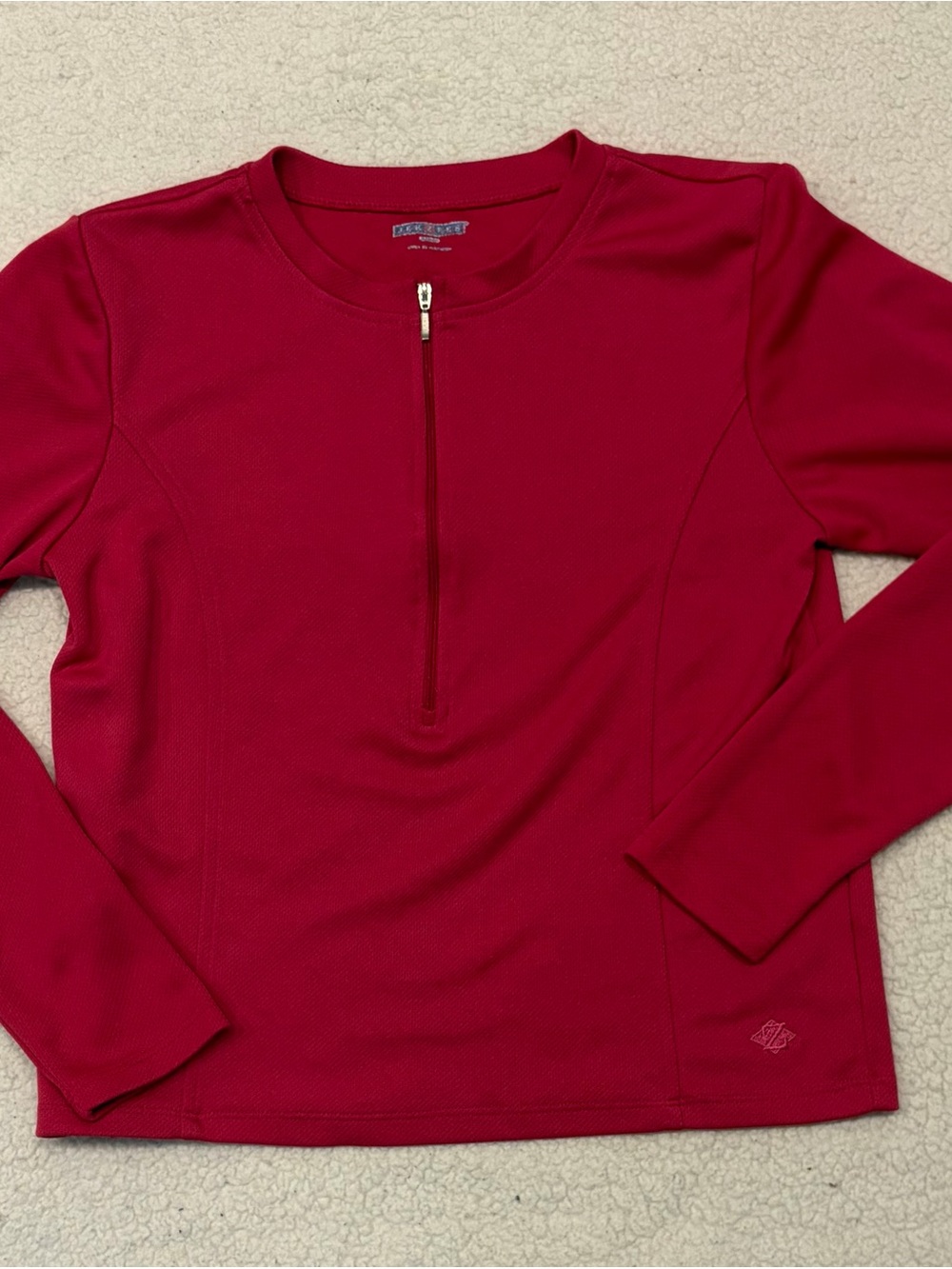 Jerzees Dark Pink Performance 1/4-Zip Long Sleeve Top (Size M)